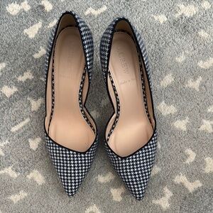 J.Crew Black and White Houndstooth Heels